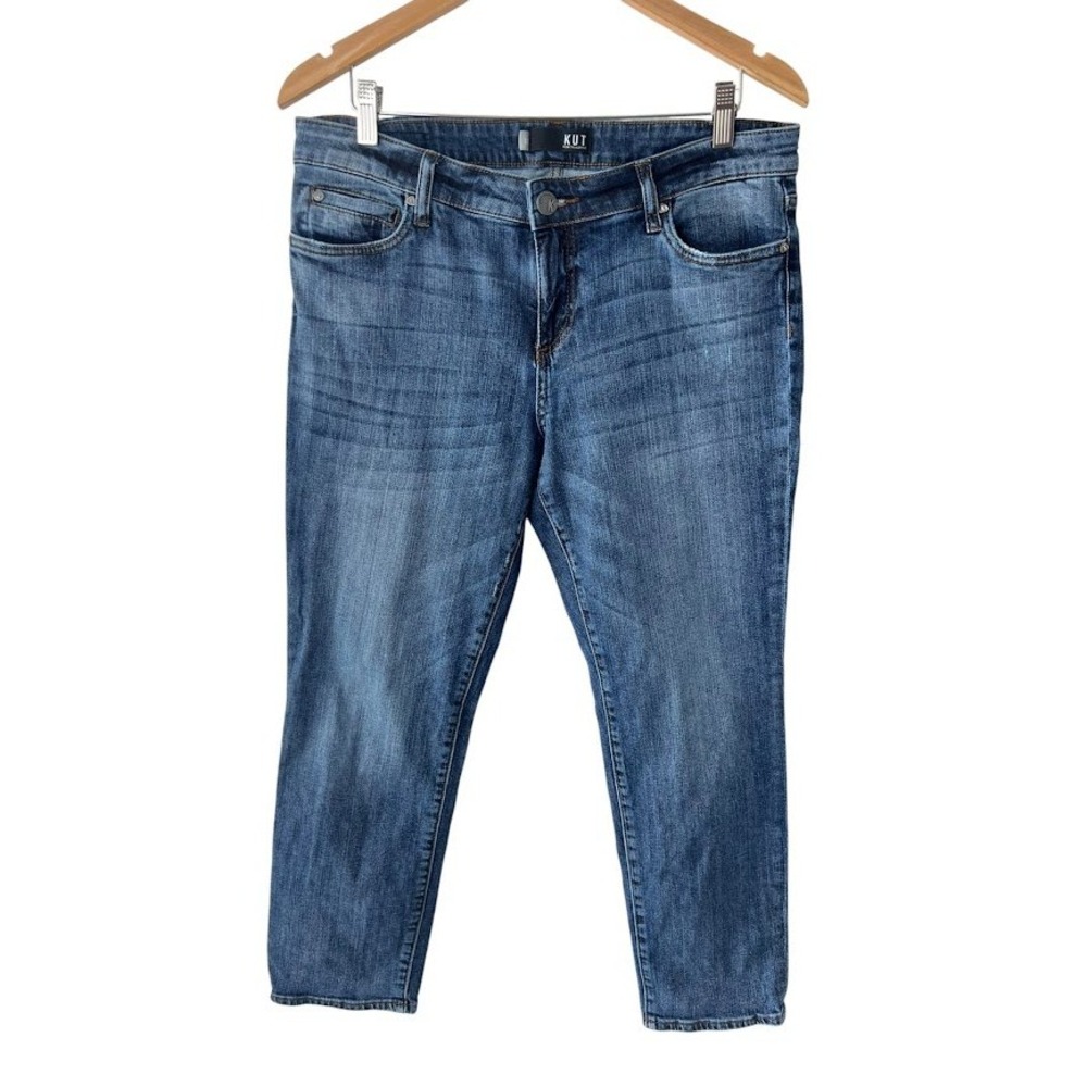 Kut from the Kloth Catherine Ankle Straight Leg Jeans Blue Medium Wash Casual 12